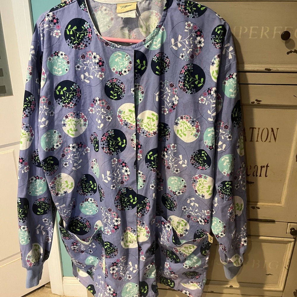 Tafford Lavender Utility Jacket with Floral Circle Print